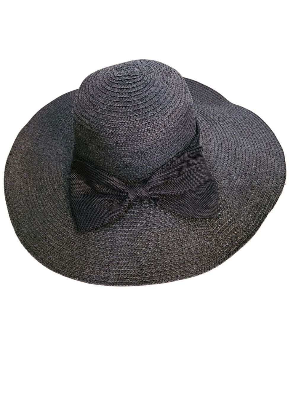 TRÏBE Straw Sun Hat with Wide Brim Foldable Roll-Up Hat NWT